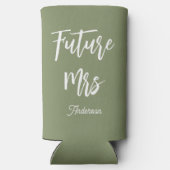 未来のミセス セージ グリーン ホワイト ブライド スリム缶クーラー (裏面)