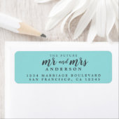 未来のミセス・ターコイズ結婚差出人住所 ラベル (インサイチュ)