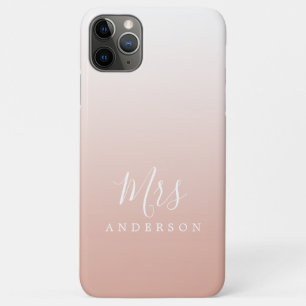 未来のミセス・ダスティ・ピンク・シック・スグラデーションクリプト・ブライド iPhone 11 PRO MAXケース