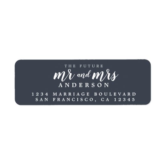 未来のミセス・ダークブルー結婚の差出人住所 ラベル (正面)