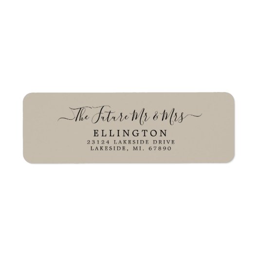 未来のミセス・トープ結婚差出人住所ラベル ラベル (正面)