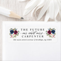 未来のミセス・ネイビー・ブルー・ブルゴーニュ・フローラ結婚ズ