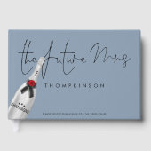 未来のミセス・ネーム日付ダスティブルーブライダルシャワー ゲストブック (正面)