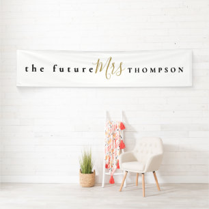 未来のミセス・ネーム黒金ゴールド・スクリプト 横断幕