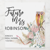未来のミセス・ネーム・ブライダルシャワーきらめく・ワイン ワインラベル (シングルラベル)
