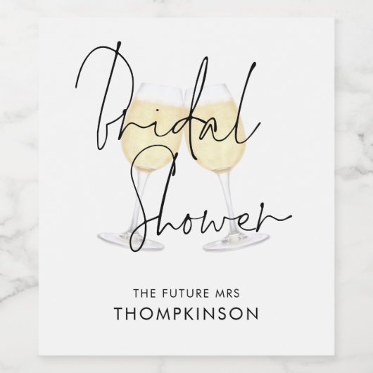 未来のミセス・ネーム・ワイングラスブライダルシャワー ワインラベル (シングルラベル)