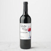 未来のミセス・ネーム ワインボトル 水彩 結婚式 ワインラベル (正面)