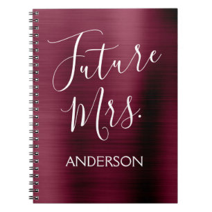 未来のミセス・バーガンディ・パープルブライダルシャワープランナー ノートブック