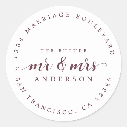 未来のミセス・バーグンディ脚本差出人住所 ラウンドシール (正面)