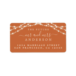未来のミセス・バーンドオレンジ・ライツ結婚ズの住所 ラベル