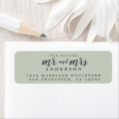 未来のミセス・パステルグリーン結婚差出人住所 ラベル (インサイチュ)
