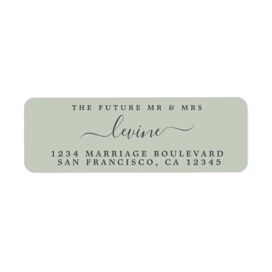 未来のミセス・パステルグリーン結婚差出人住所 ラベル (正面)
