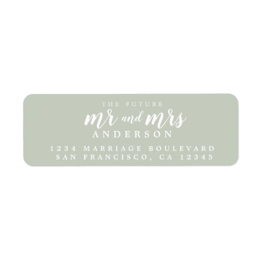 未来のミセス・パステルグリーン結婚差出人住所 ラベル (正面)