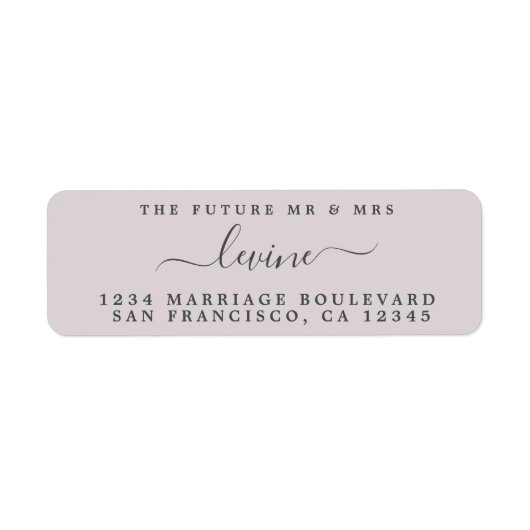 未来のミセス・パステルパープル結婚差出人住所 ラベル (正面)