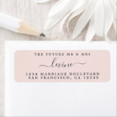 未来のミセス・パステルピンク結婚差出人住所 ラベル (インサイチュ)