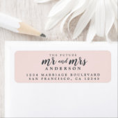 未来のミセス・パステルピンク結婚差出人住所 ラベル (インサイチュ)
