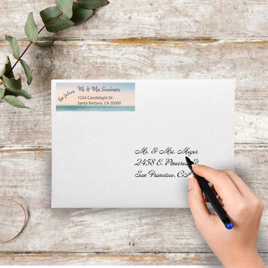 未来のミセス・ビーチ結婚式差出人住所 ラベル