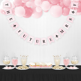 未来のミセス・ピンクストライプブライダルシャワー バンティングフラッグ