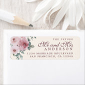 未来のミセス・ピンクバーガンディフローラ差出人住所 ラベル (インサイチュ)