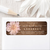 未来のミセス・ピンク・ダリア・フラワー差出人住所 ラベル (インサイチュ)