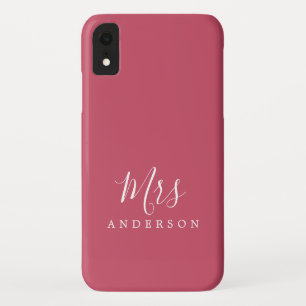 未来のミセス・ピンク・ホワイト・シック・スクリプト・ブライド iPhone XRケース
