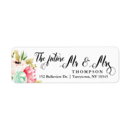 未来のミセス・ピーニー・バラ・パステル・ウォーター・カラー ラベル