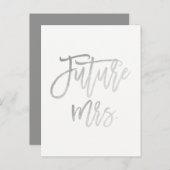 未来のミセス・フォー シルバー・フォイル 現代の セーブ・ザ・デート 案内ポストカード (正面/裏面)