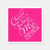 未来のミセス・ブライダルシャワー | ホットピンク スタンダードカクテルナプキン (正面)