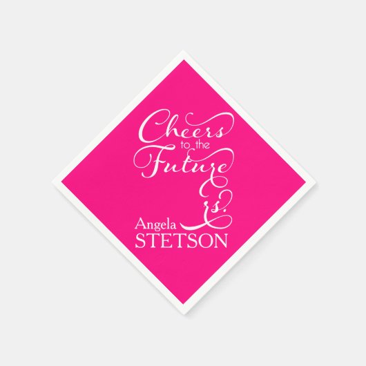 未来のミセス・ブライダルシャワー | ホットピンク スタンダードカクテルナプキン (角)