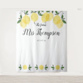 未来のミセス・ブライダルシャワー・レモンの写真の背景 タペストリー (正面)