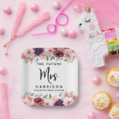 未来のミセス・ブルゴーニュフローラブライダルシャワー ペーパープレート (パーティー)