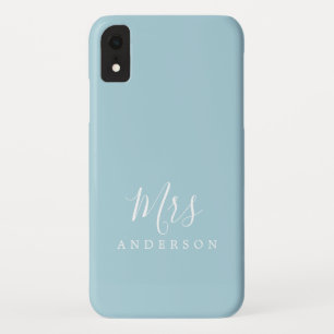 未来のミセス・ブルー・グロー・シック・スクリプト・ブライド・ギフト iPhone XRケース