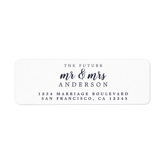 未来のミセス・ブルー・ホワイト氏の結婚差出人住所 ラベル (正面)