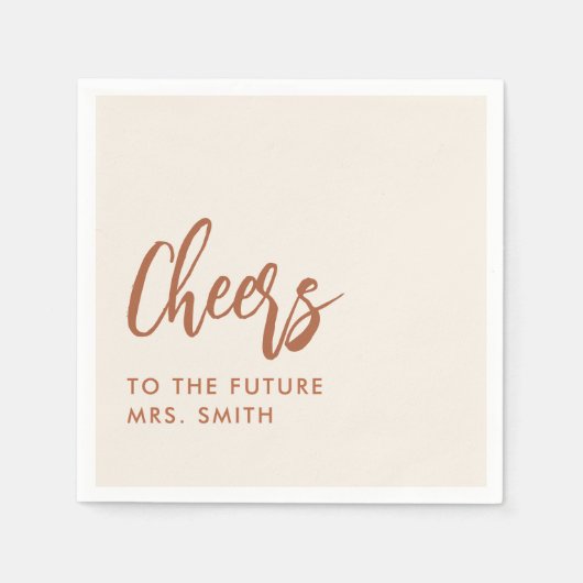 未来のミセス・ボホ砂漠ブライダルシャワーナプキンス スタンダードカクテルナプキン (正面)