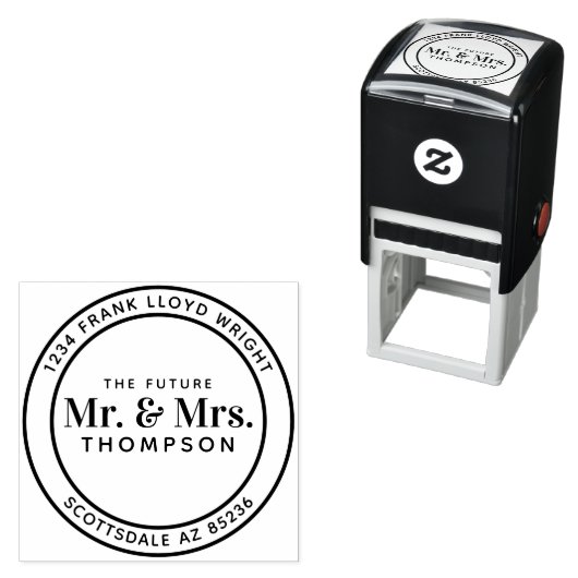 未来のミセス・ラウンド結婚の差出人住所 セルフインキングスタンプ (インサイチュ)