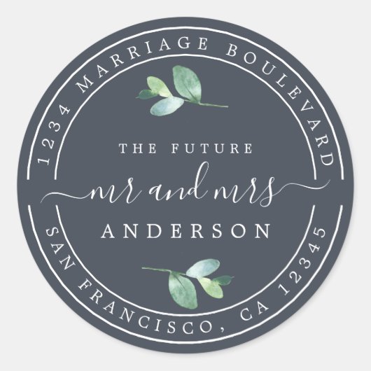 未来のミセス・リーフ結婚の差出人住所 ラウンドシール (正面)