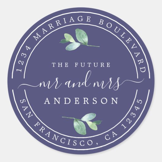 未来のミセス・リーフ結婚の差出人住所 ラウンドシール (正面)