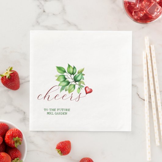 未来のミセス・レッド・ブライダルシャワー・ナプキンス (インサイチュ)