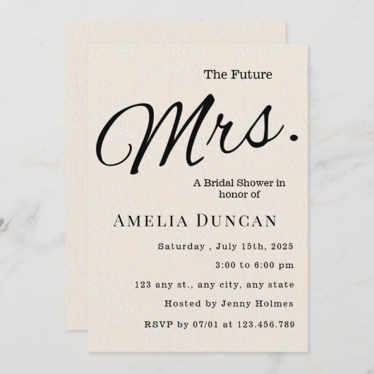 未来のミセス 招待状 (正面/裏面)