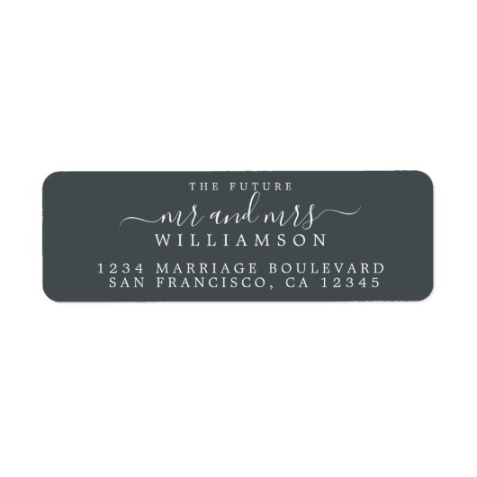 未来のミセス・白黒結婚差出人住所 ラベル (正面)