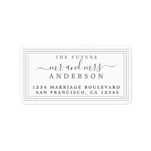 未来のミセス・白黒結婚差出人住所 ラベル (正面)