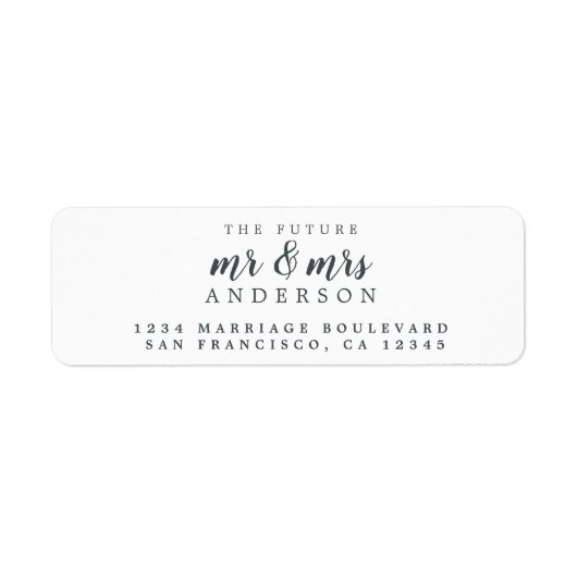 未来のミセス・白黒結婚差出人住所 ラベル (正面)