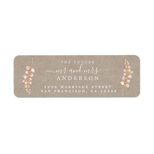 未来のミセス・素朴フローラ結婚差出人住所 ラベル (正面)