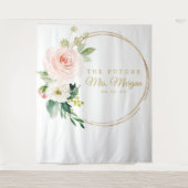 未来のミセス・金ゴールド・ブライダルシャワー・バックドロップ・フォト・ブース タペストリー (正面)