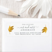 未来のミセス・金ゴールド・リーフ結婚差出人住所 ラベル (インサイチュ)