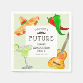 未来のメキシコの卒業式パーティーのタコ スタンダードカクテルナプキン (正面)