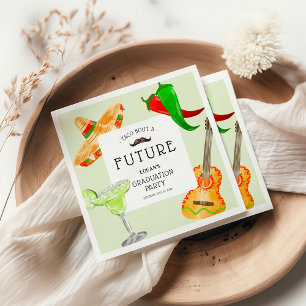 未来のメキシコの卒業式パーティーのタコ スタンダードカクテルナプキン