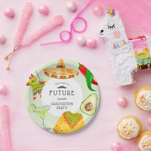 未来のメキシコの卒業式パーティーのタコ ペーパープレート (パーティー)