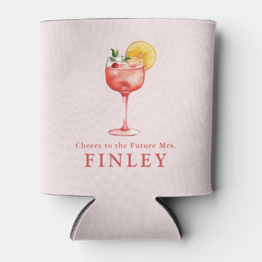 未来のライトピンク花嫁の乾杯！ 缶クーラー (正面)