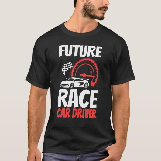未来のレースカーのドライバー子供たち男性の女クール性レース Tシャツ (正面)